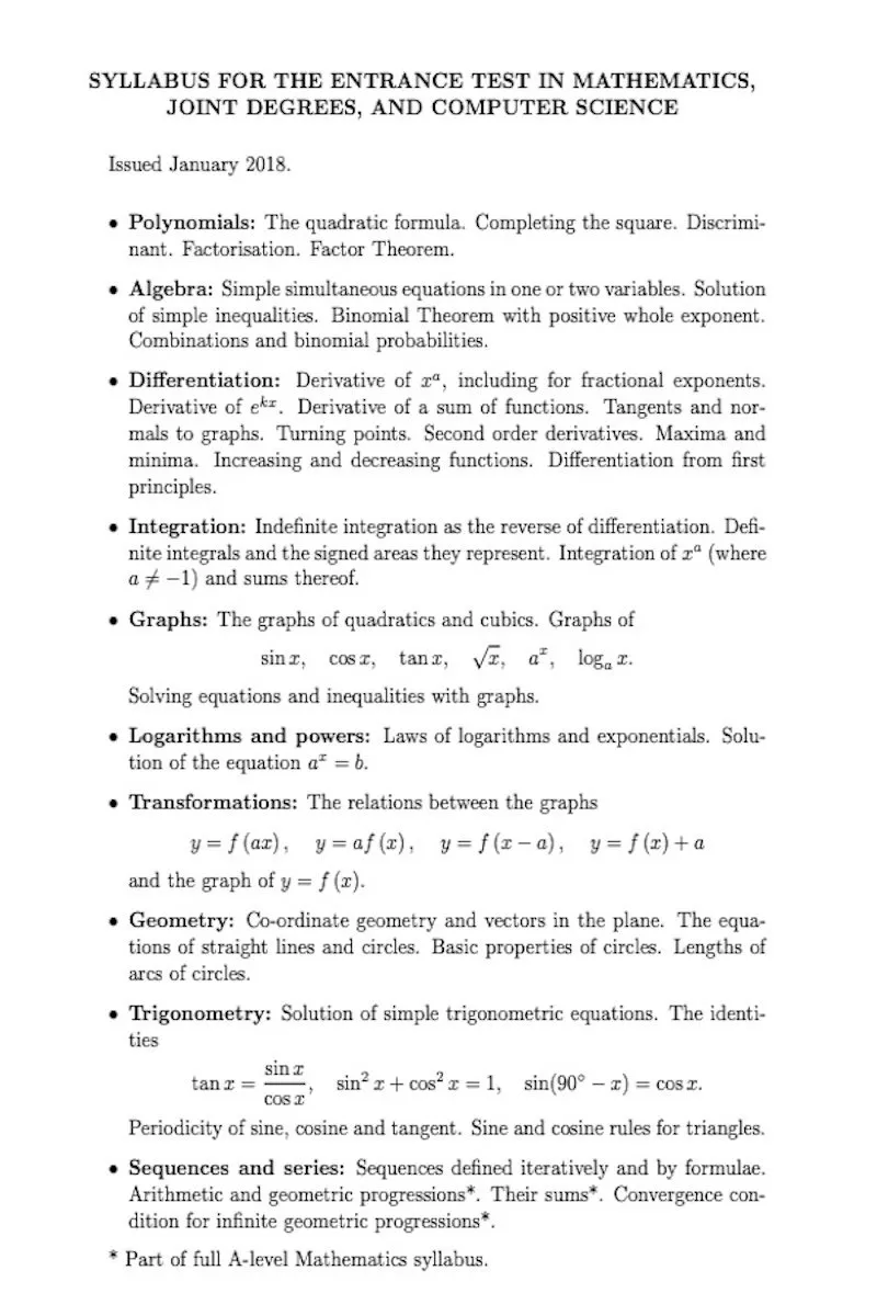 Syllabus for MAT